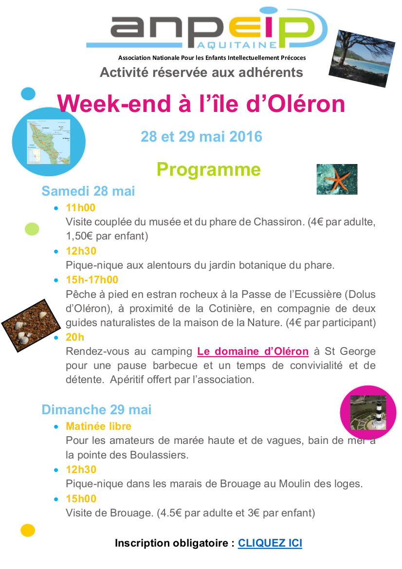 2016 05 28 29 flyer week end Ile dOléron