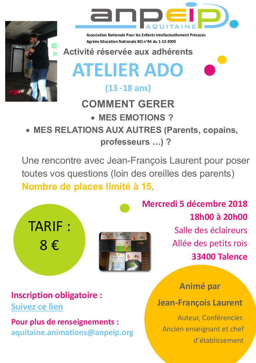 2018 12 05 Atelier ADO Gestion des emotions avec JF Laurent 70630