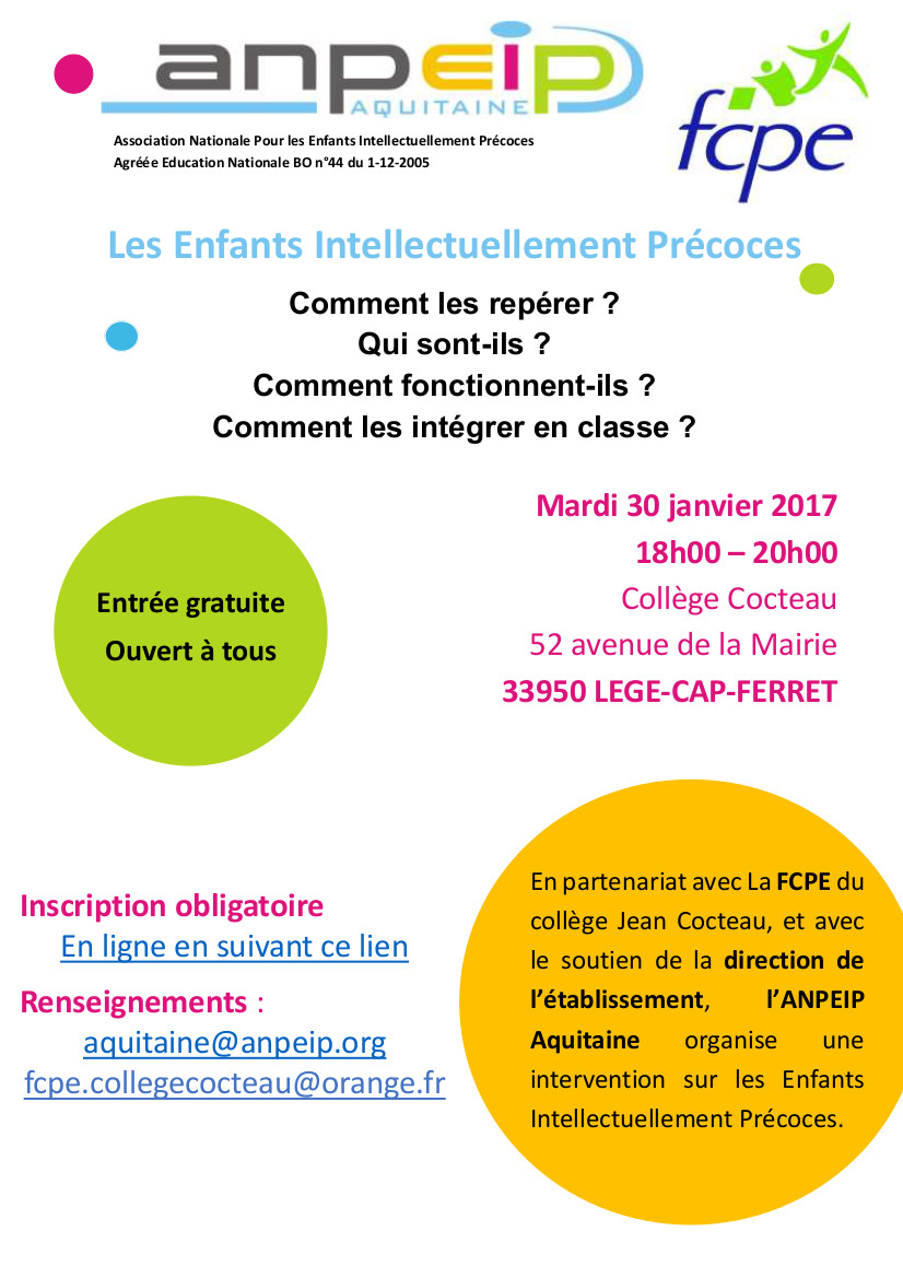2018 01 30 Flyer Presentation College Lege Cap Ferret 98534
